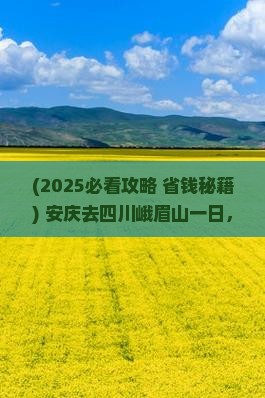 安庆去四川峨眉山一日