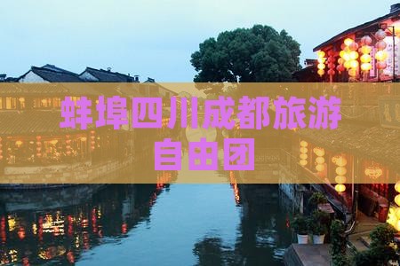 蚌埠去四川成都自由团