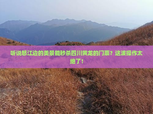 怒江去四川黄龙门票