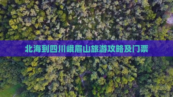 北海到四川峨眉山门票 北海到四川峨眉山门票