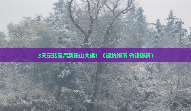 宜昌去四川乐山大佛三日游