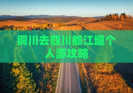 铜川去四川都江堰个人游