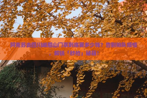 阿克苏去四川峨眉山门票