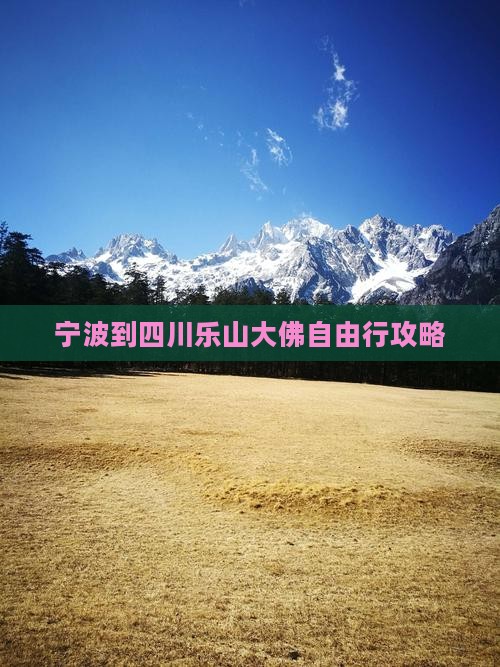 宁波到四川乐山大佛自由行攻略