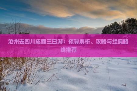 沧州去四川成都三日游：预算解析、攻略与经典路线推荐