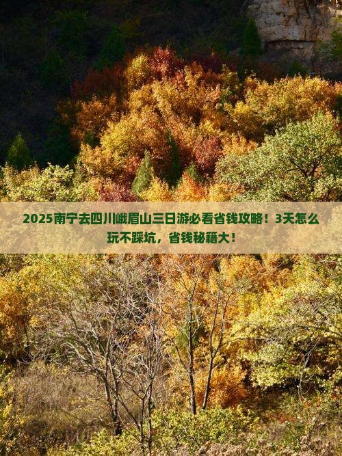 南宁去四川峨眉山三日游