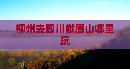 柳州去四川峨眉山哪里玩