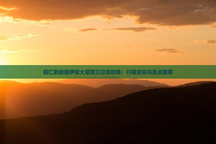 铜仁到新疆伊犁大草原三日游攻略：行程安排与景点推荐