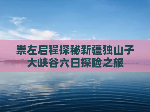 崇左启程探秘新疆独山子大峡谷六日探险之旅