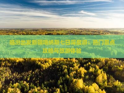 临汾出发新疆喀纳斯七日深度游：热门景点攻略与旅游体验