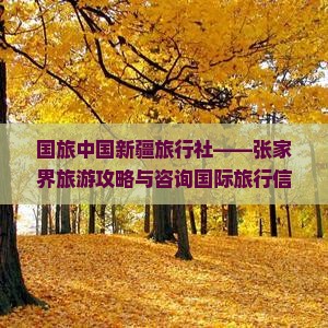 国旅中国新疆旅行社——张家界旅游攻略与咨询国际旅行信息指南