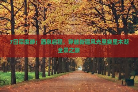 7日深度游：酒泉启程，穿越新疆风光至赛里木湖全景之旅