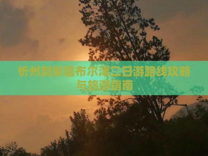 忻州到新疆布尔津二日游