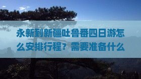 永新到新疆吐鲁番四日游怎么安排行程？需要准备什么？沿途有哪些必看景点？