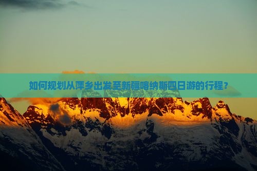 如何规划从萍乡出发至新疆喀纳斯四日游的行程？