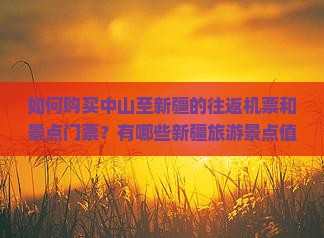 如何购买中山至新疆的往返机票和景点门票？有哪些新疆旅游景点值得一游？