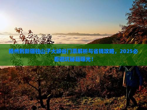 扬州到新疆独山子大峡谷门票