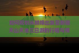 如何规划从蚌埠出发至新疆天山天池三日游的行程与预算？