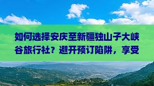 如何选择安庆至新疆独山子大峡谷旅行社？避开预订陷阱，享受定制游新体验！