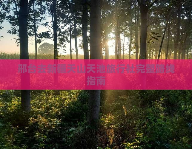 邢台去新疆天山天池旅行社完整路线指南