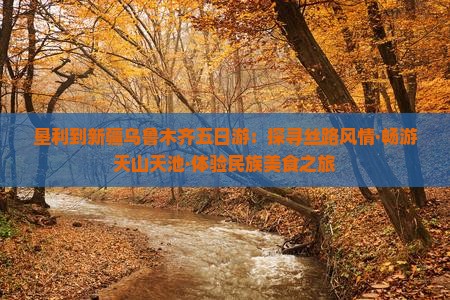 垦利到新疆乌鲁木齐五日游：探寻丝路风情·畅游天山天池·体验民族美食之旅