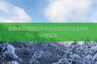 濮阳去新疆独山子大峡谷旅游攻略及特色小吃推荐