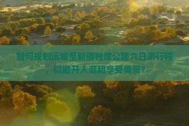 如何规划运城至新疆独库公路六日游行程，以避开人潮和享受美景？