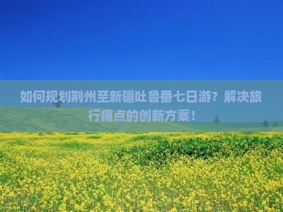 如何规划荆州至新疆吐鲁番七日游？解决旅行痛点的创新方案！