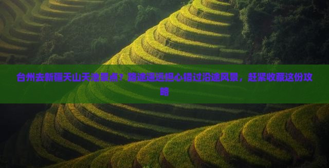 台州去新疆天山天池景点？路途遥远担心错过沿途风景，赶紧收藏这份攻略