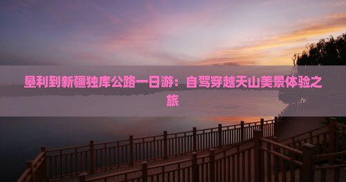 垦利到新疆独库公路一日游：自驾穿越天山美景体验之旅