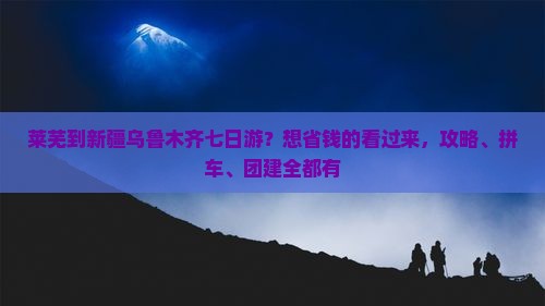 莱芜到新疆乌鲁木齐七日游？想省钱的看过来，攻略、拼车、团建全都有