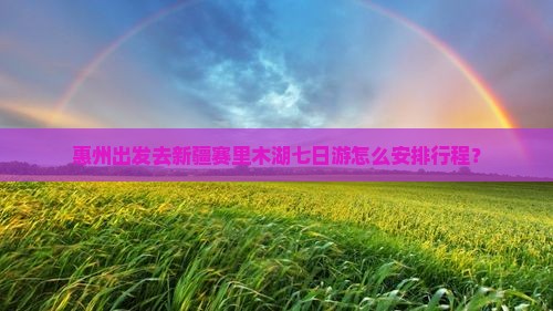 惠州出发去新疆赛里木湖七日游怎么安排行程？