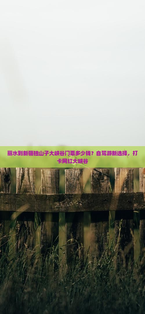 丽水到新疆独山子大峡谷门票多少钱？自驾游新选择，打卡网红大峡谷