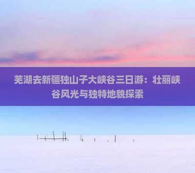 芜湖去新疆独山子大峡谷三日游：壮丽峡谷风光与独特地貌探索