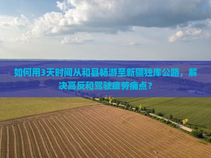 如何用3天时间从和县畅游至新疆独库公路，解决高反和驾驶疲劳痛点？
