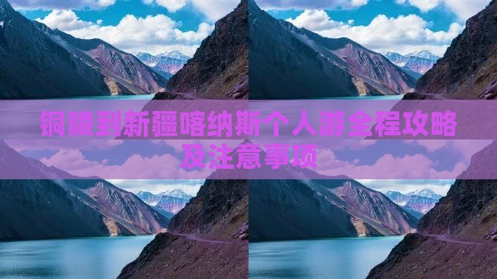 铜陵到新疆喀纳斯个人游
