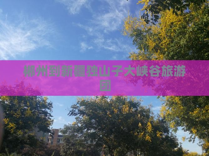 郴州到新疆独山子大峡谷大型旅游团