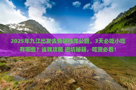 九江去新疆独库公路旅游小吃