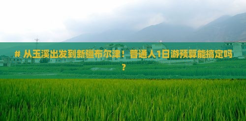 玉溪到新疆布尔津一日