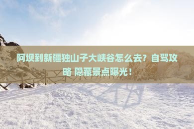 阿坝到新疆独山子大峡谷景点