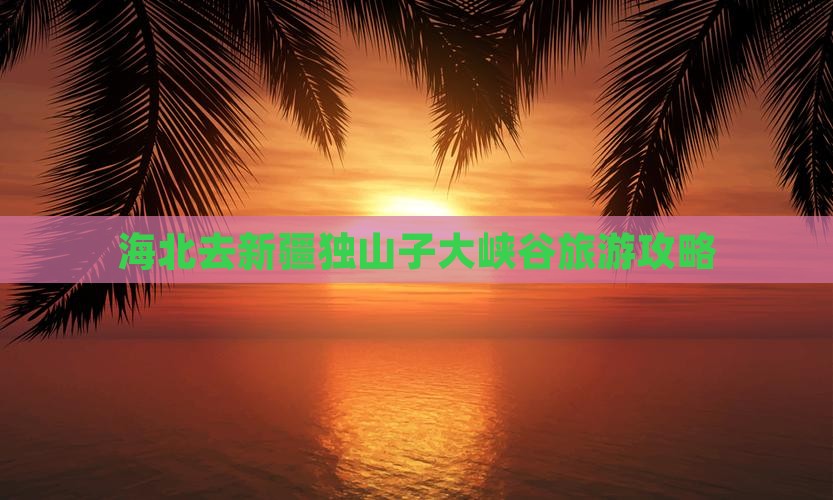 海北去新疆独山子大峡谷个人游