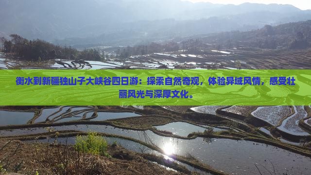 衡水到新疆独山子大峡谷四日游