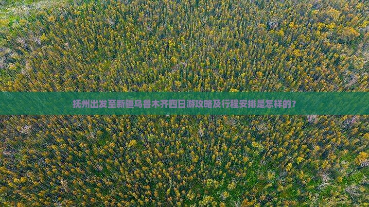 抚州出发至新疆乌鲁木齐四日游攻略及行程安排是怎样的？