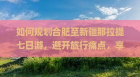 如何规划合肥至新疆那拉提七日游，避开旅行痛点，享柿浸式体验？