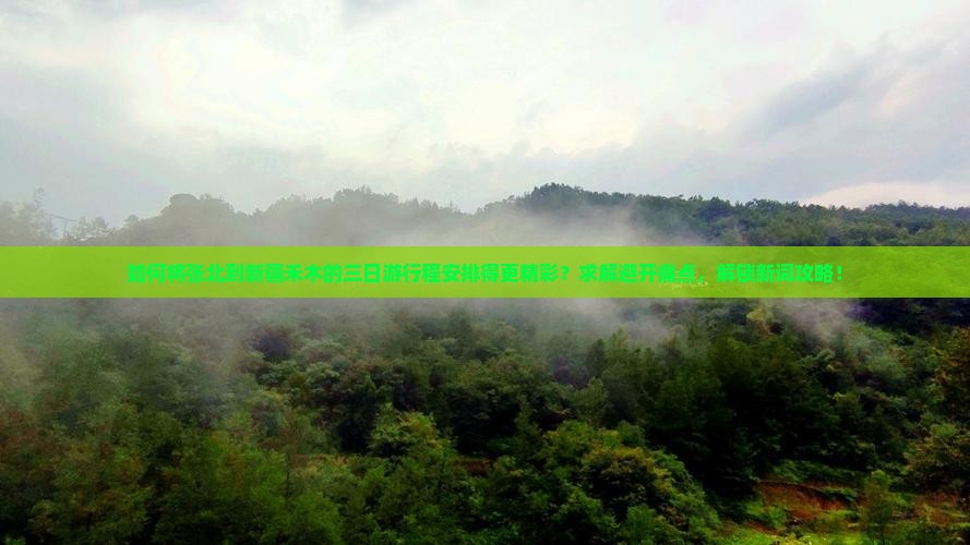 如何将张北到新疆禾木的三日游行程安排得更精彩？求解避开痛点，解锁新词攻略！