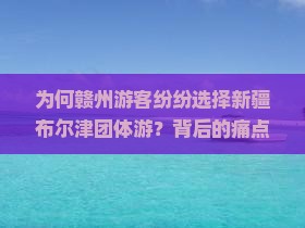 为何赣州游客纷纷选择新疆布尔津团体游？背后的痛点与热词！