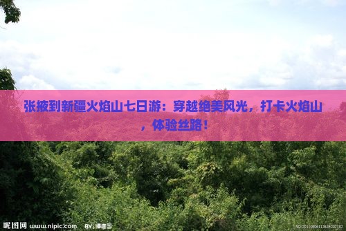 张掖到新疆火焰山七日游