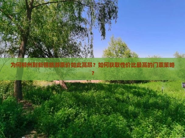 为何柳州到新疆旅游票价如此高昂？如何获取性价比最高的门票策略？