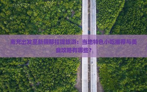 南充出发至新疆那拉提旅游：当地特色小吃推荐与美食攻略有哪些？