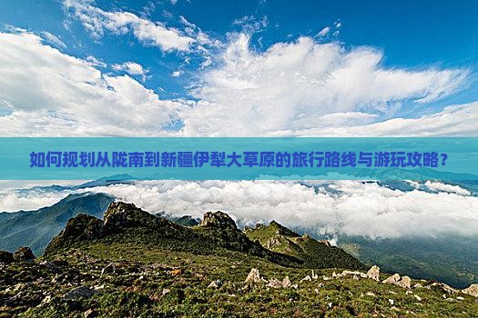 如何规划从陇南到新疆伊犁大草原的旅行路线与游玩攻略？